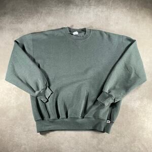 90’s Russell Athletic Grey Logo Patch Black Sweatshirt